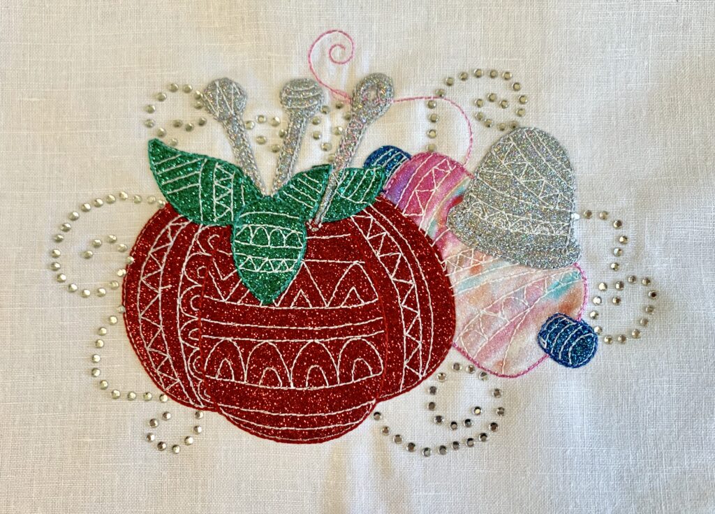 Adding embellishments to your embroidery projects using air